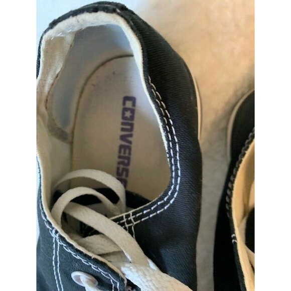 Converse Size 10 Mens All Star Black Sneakers Shoes Low Top Lace Up - Picture 4 of 10